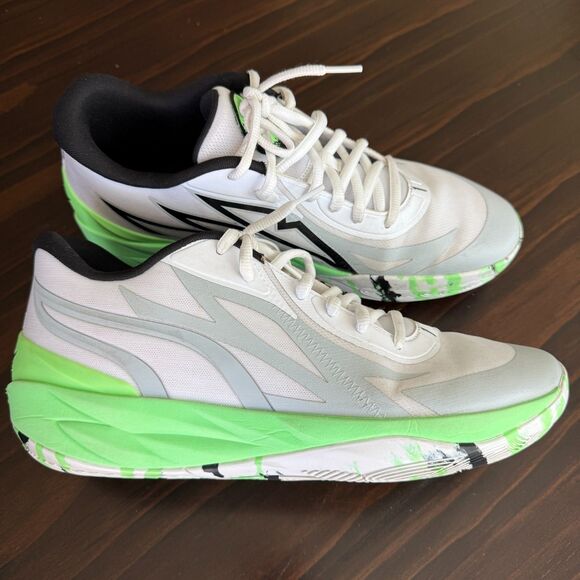 Size 13 - Lamel-O Basketball Shoes Green and White PUMA MB.02 Lo LaMel-O - Picture 2 of 11